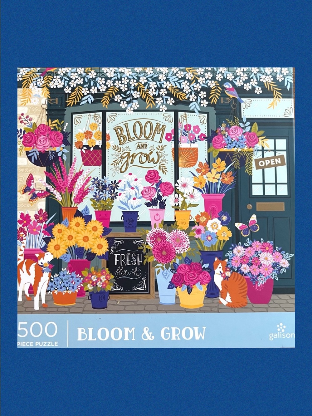 Brand new Galison Bloom & Grow “Cat Edition” 500 Piece Puzzle  Flower Shop